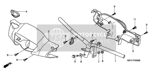 Honda SH50 2001 Maniglia tubo/Copertura della maniglia per un 2001 Honda SH50